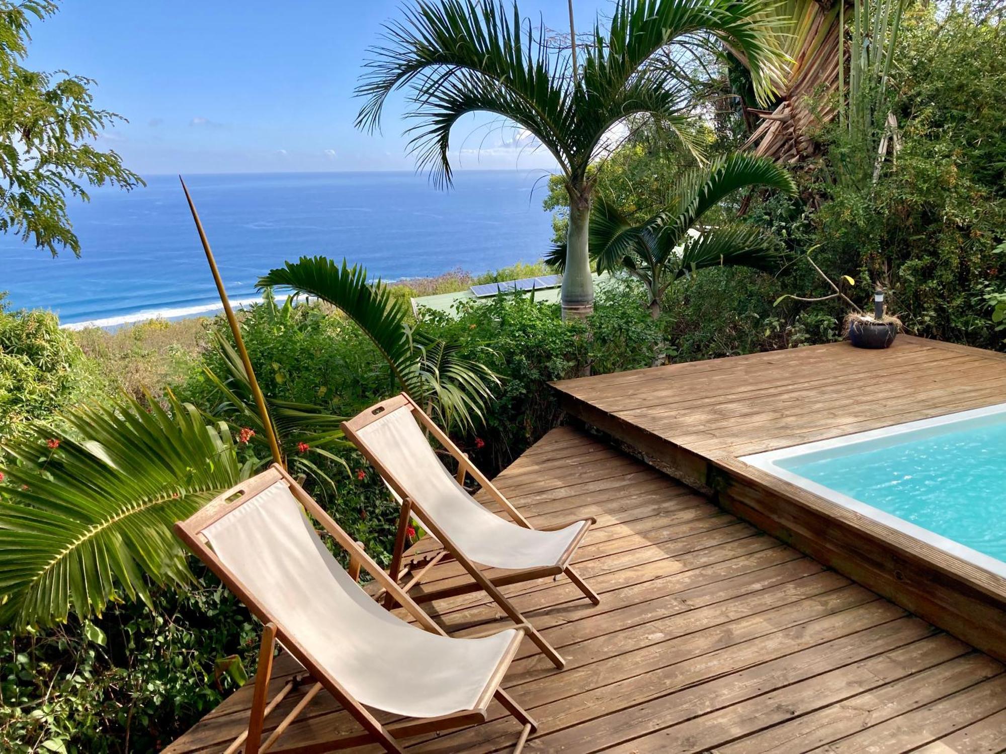 Cottage Chaleureux Avec Vue Mer Et Piscine Saint-Leu Exterior foto