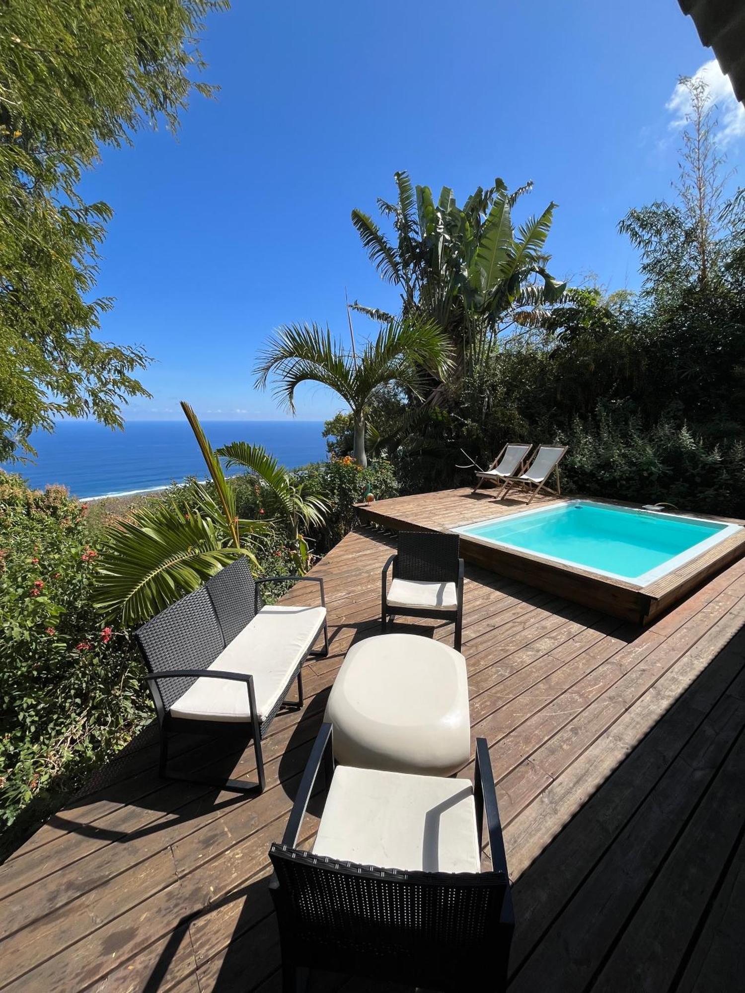 Cottage Chaleureux Avec Vue Mer Et Piscine Saint-Leu Exterior foto